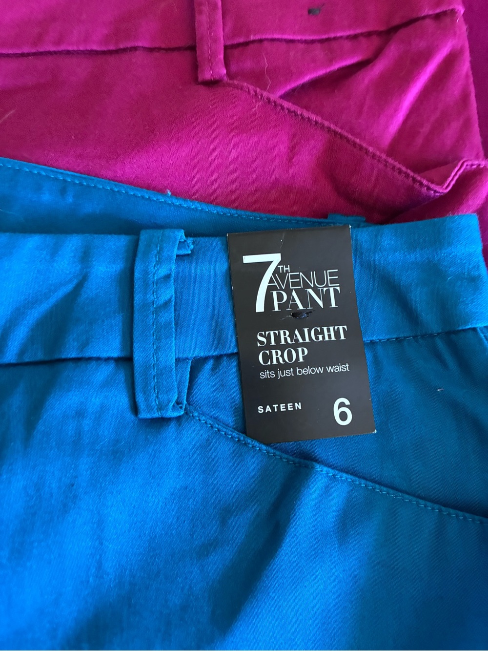 New York & Company Blue, Magenta and Yellow High-Waist Crop Pants Size 6 - Picture 2 of 6